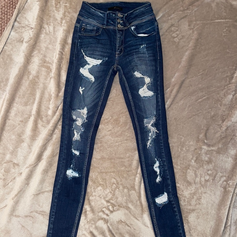 High waisted skinny jeans